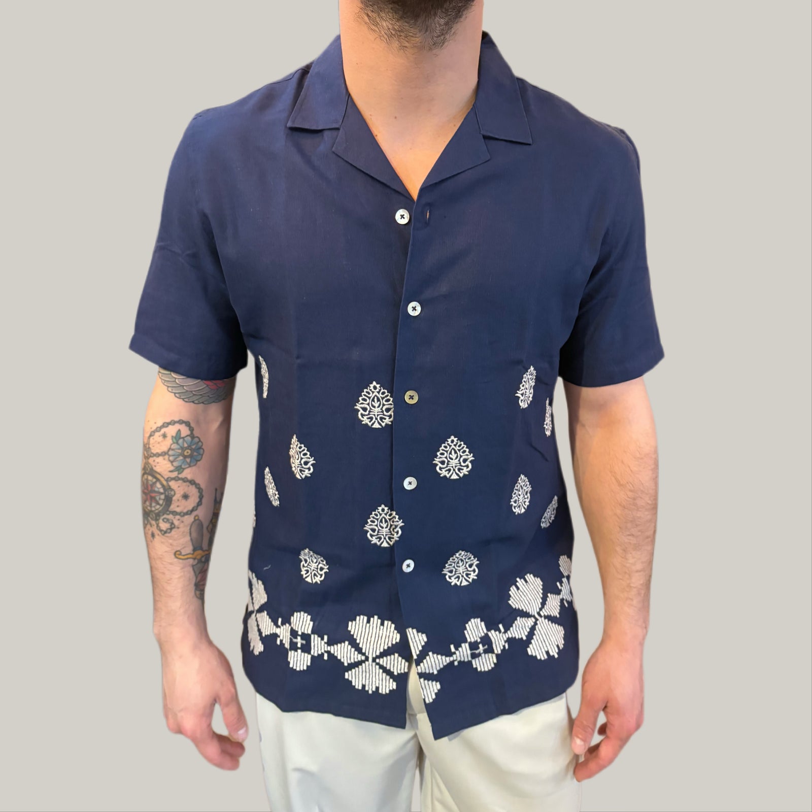 Camicia alley ricamata Blu