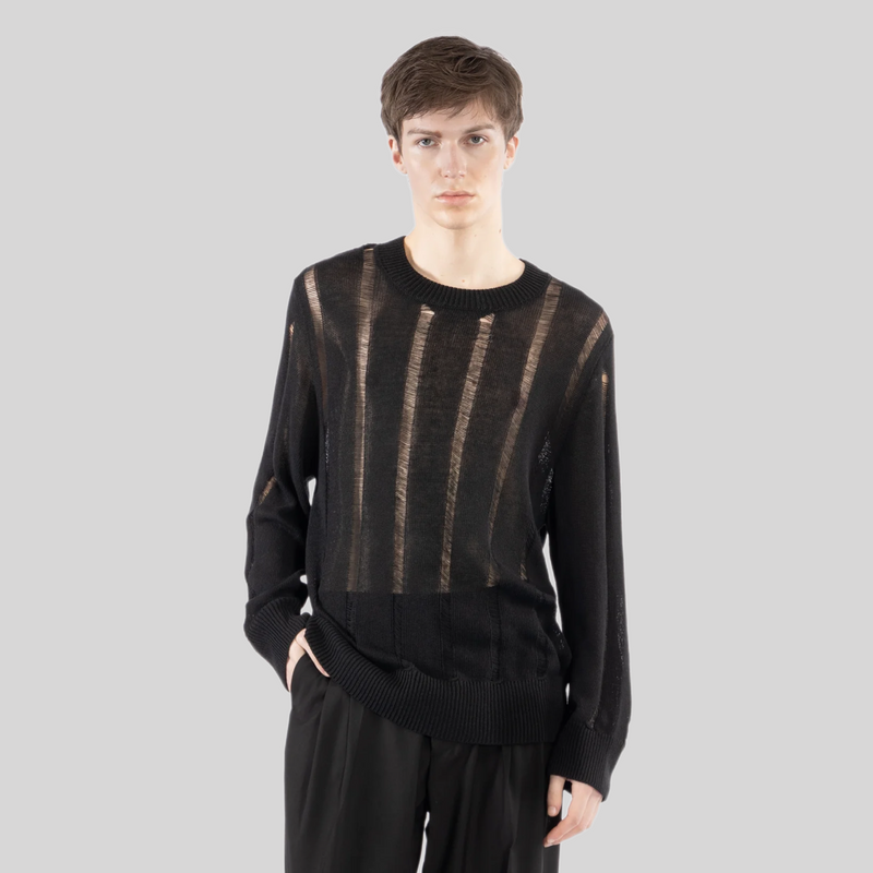 Maglia I'm brian con rotture nera