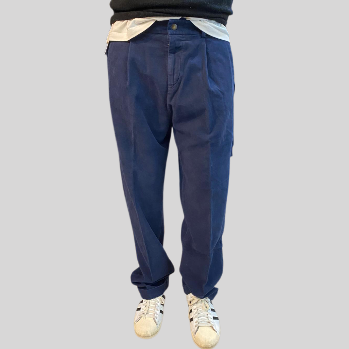 Pantalone tele cruda blu