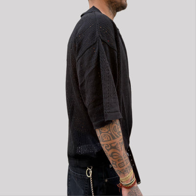 T-shirt tela cruda nera