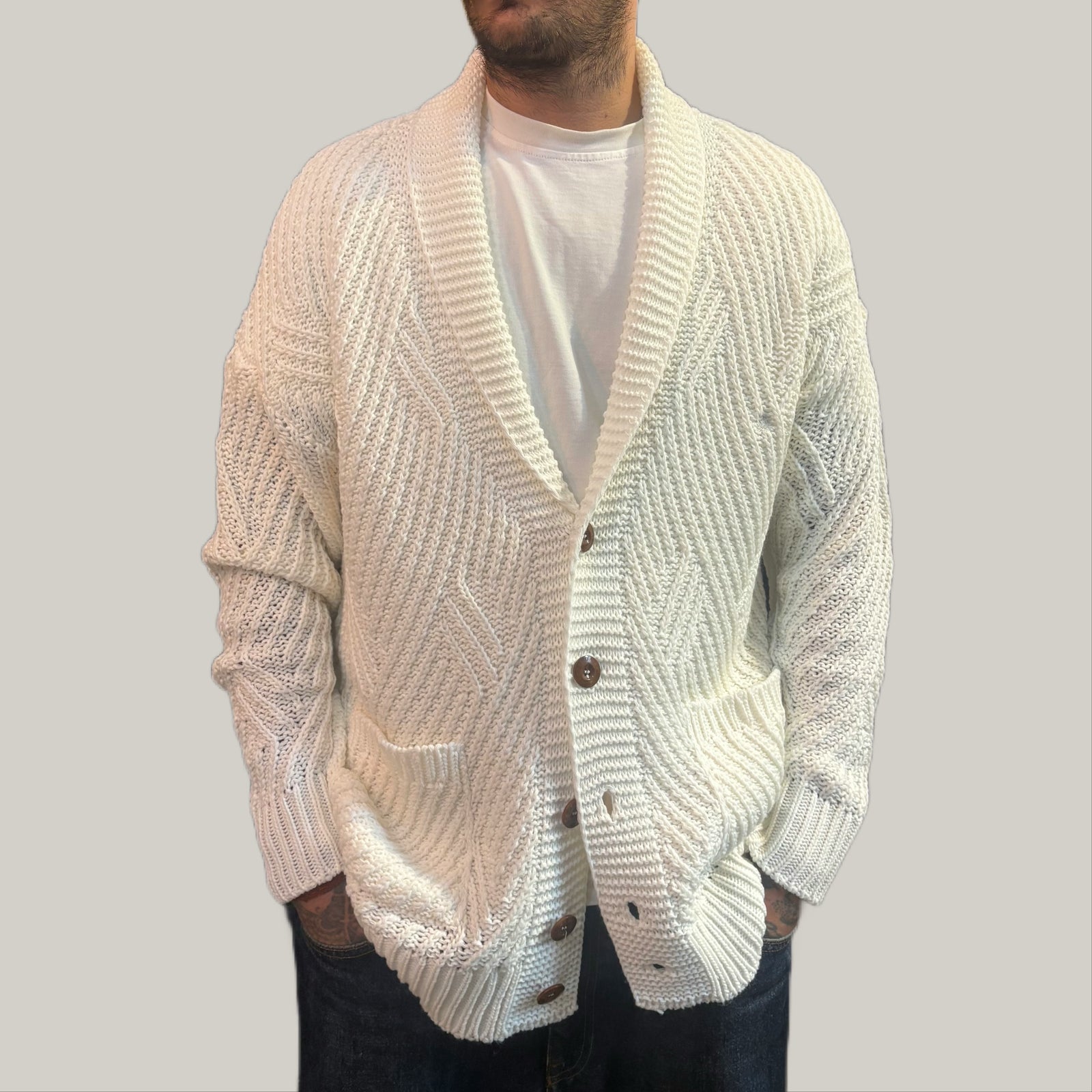 Maglione tela cruda bianco
