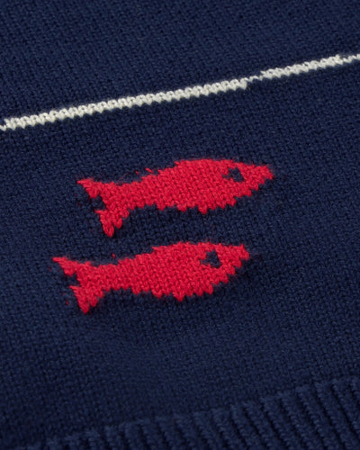 Cardigan thinking Mu navy