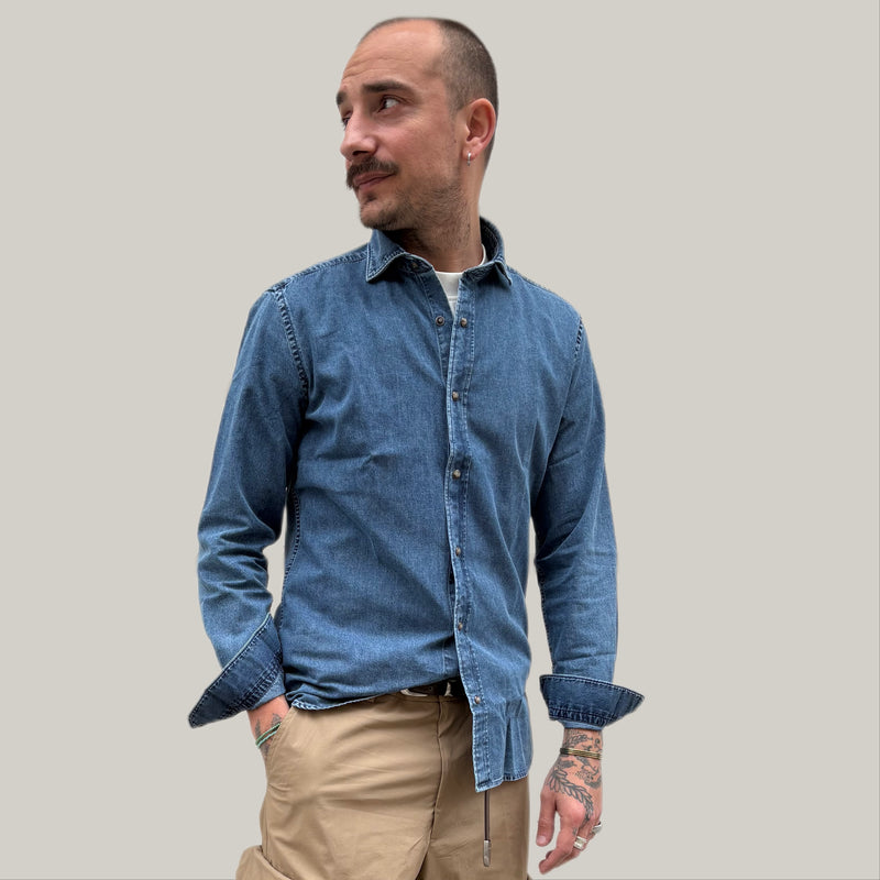 Camicia alley jeans scuro