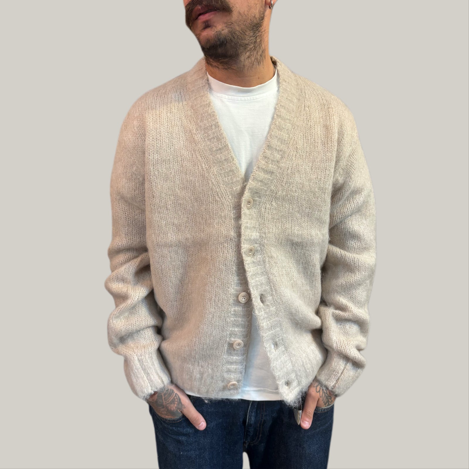 Cardigan dr denim nocciola