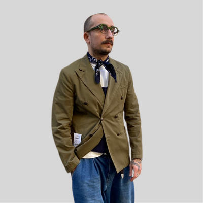 Giacca tela cruda verde oliva