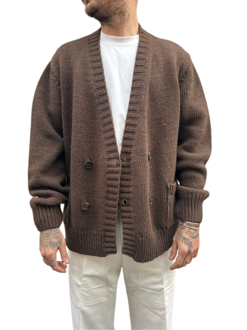 Cardigan imbrian marrone