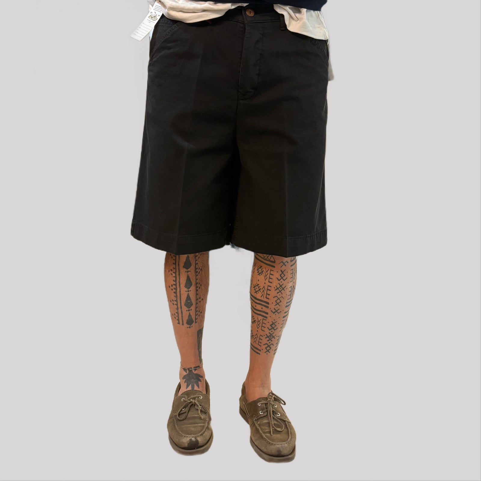 Bermuda tela cruda nero