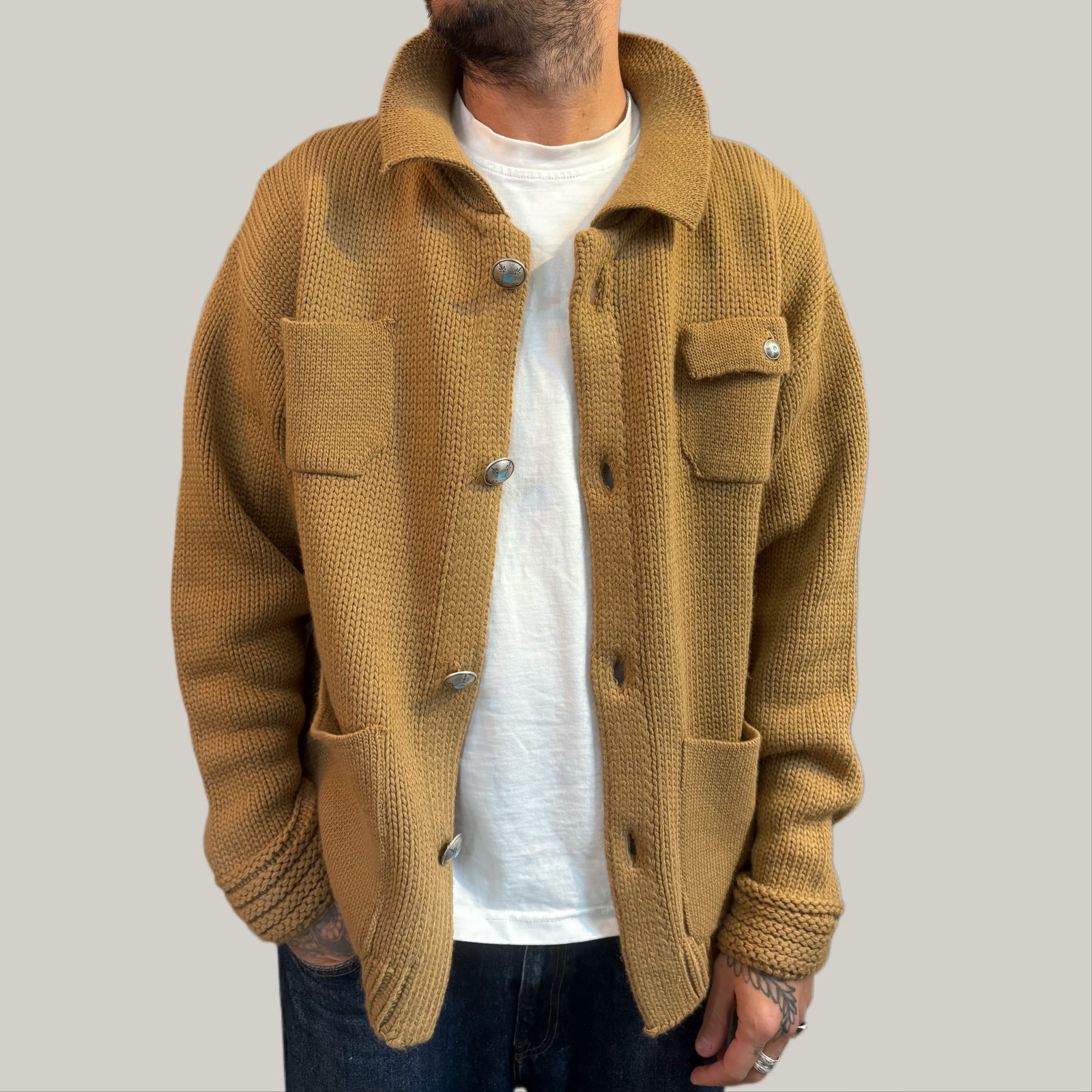 Maglione tela cruda sabbia