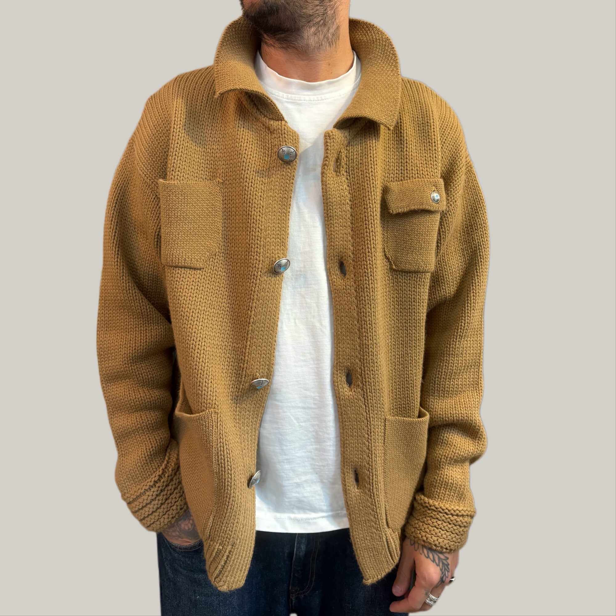 Maglione tela cruda sabbia