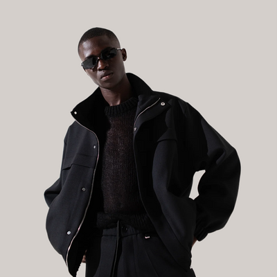 Giubbino imbrian collo alto nero