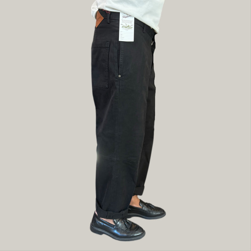 Pantalone telea cruda costina Nera