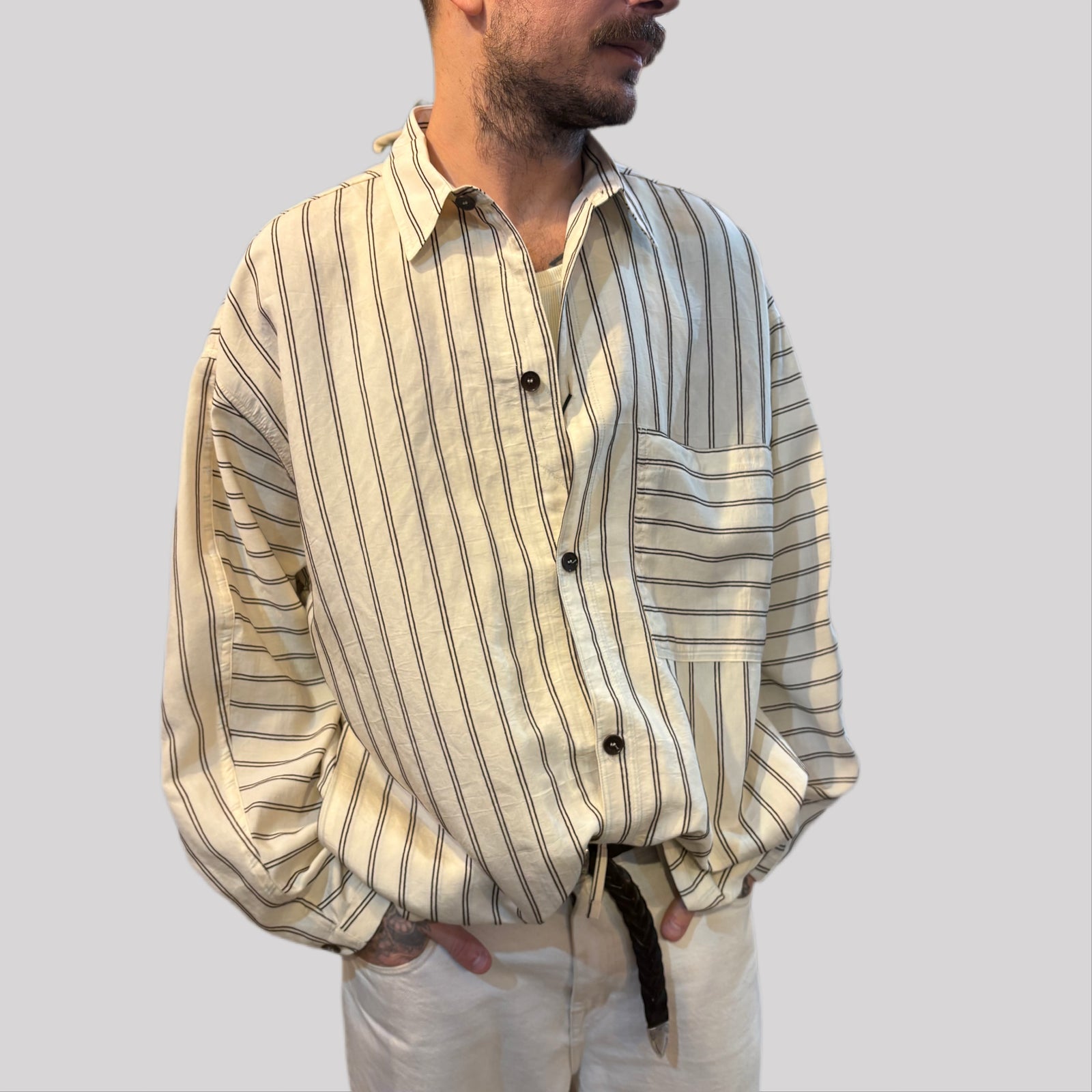 Camicia I'm brian panna a coste nere