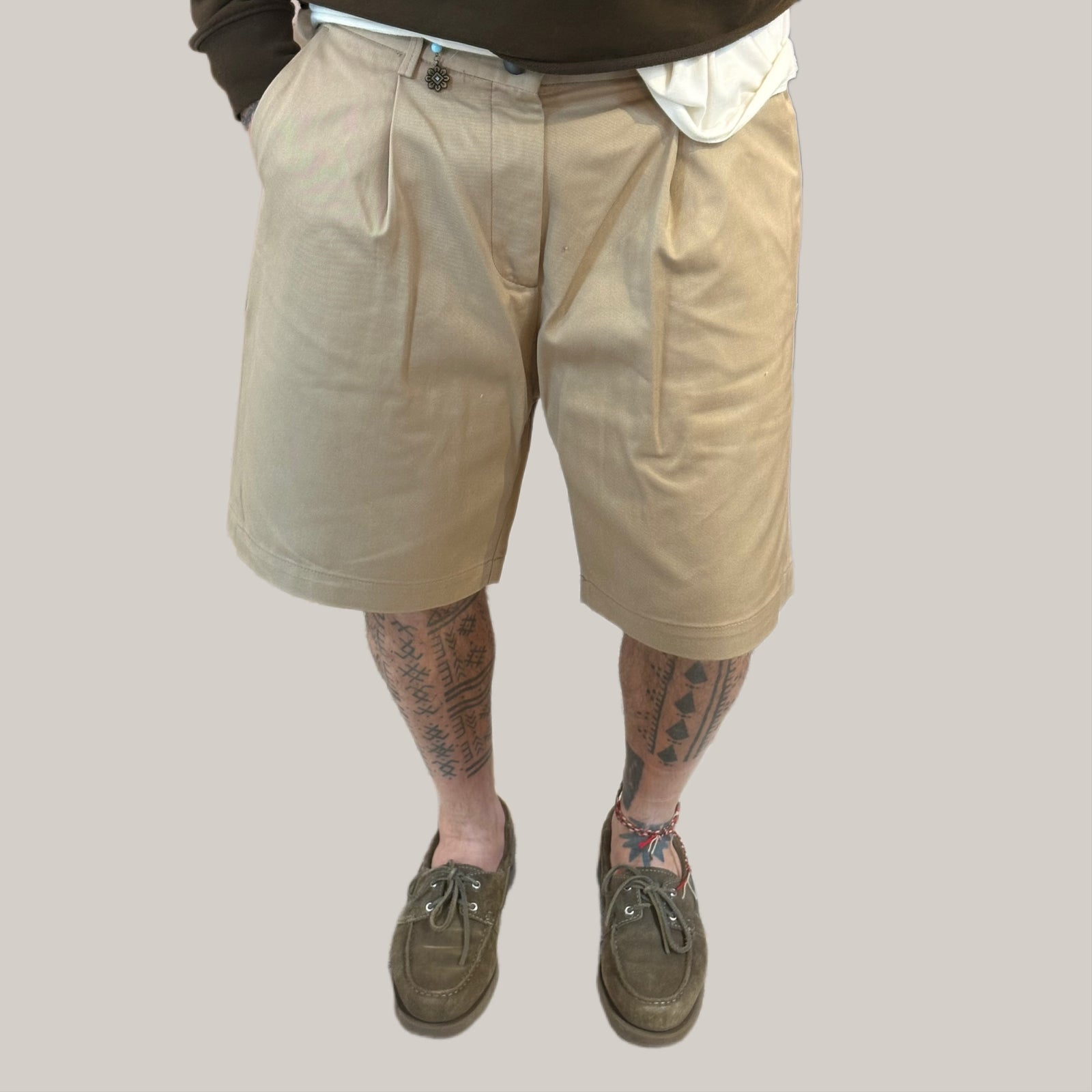 Bermuda tela cruda sabbia