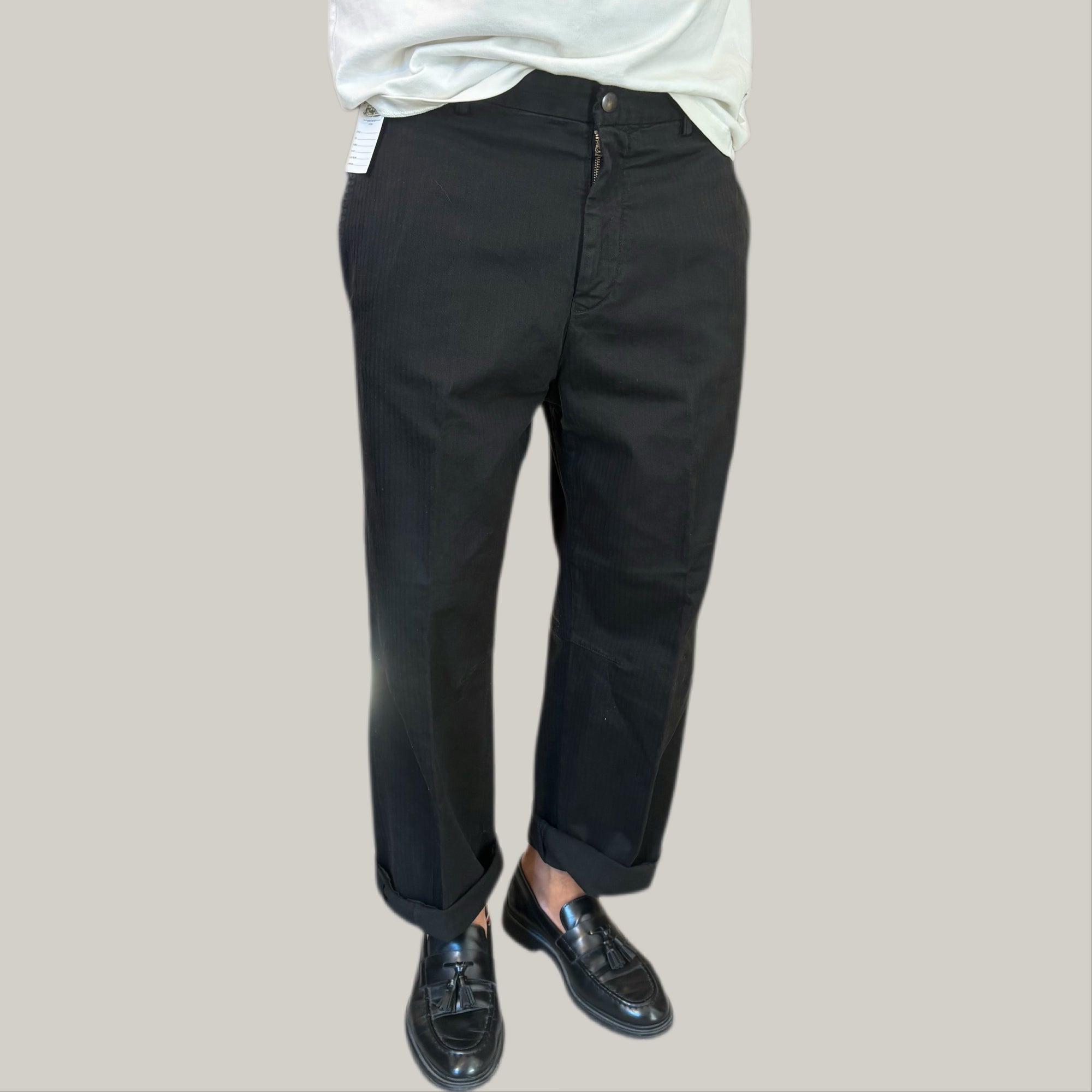 Pantalone telacruda nero costina