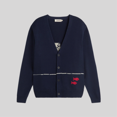 Cardigan thinking Mu navy