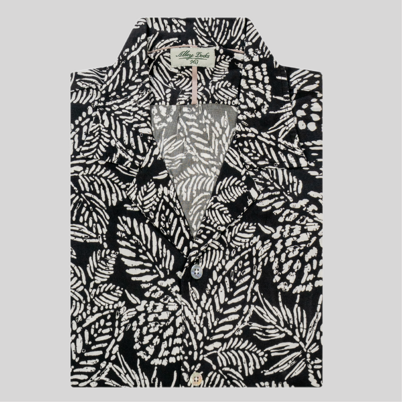 Camicia alley fantasia bianca/nera